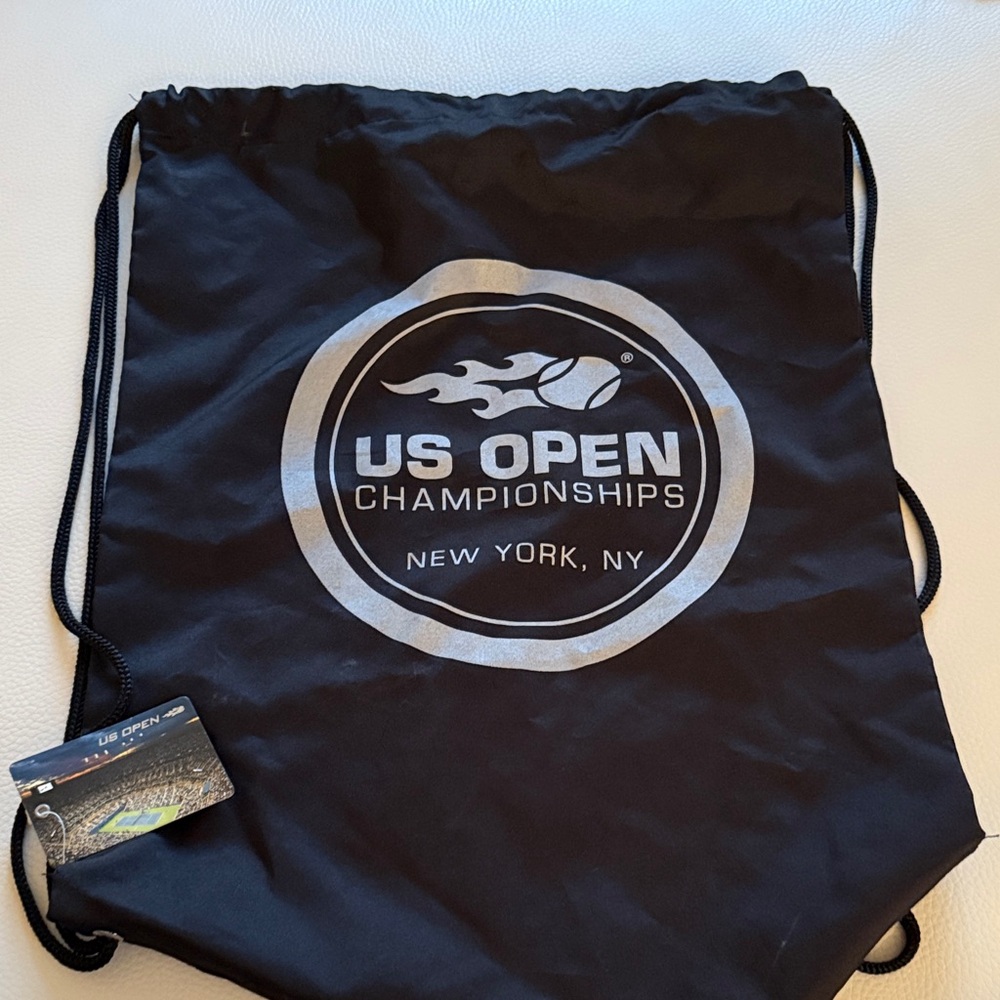 Black Drawstring Bag US OPEN NYC tennis